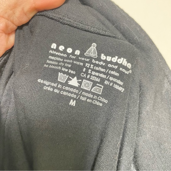 Neon Buddha Black Jersey Pleated back swing Yoga  Jacket M - Picture 3 of 4